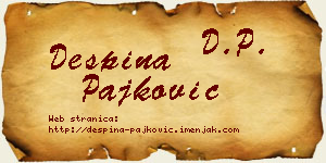 Despina Pajković vizit kartica